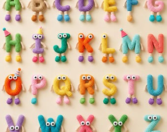 Crochet Alphabet Pattern A–Z Amigurumi Letters PDF, Plush ABC Crochet Pattern, 3D Stuffed Letters Tutorial, Nursery Decor, Instant Download