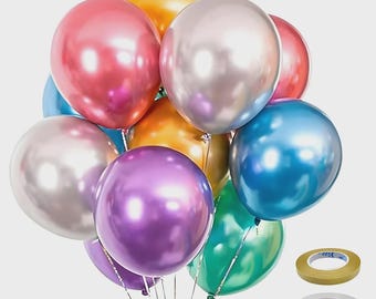 50pcs Rainbow Balloons 12" Latex Colorful Balloons for Birthday Wedding Party