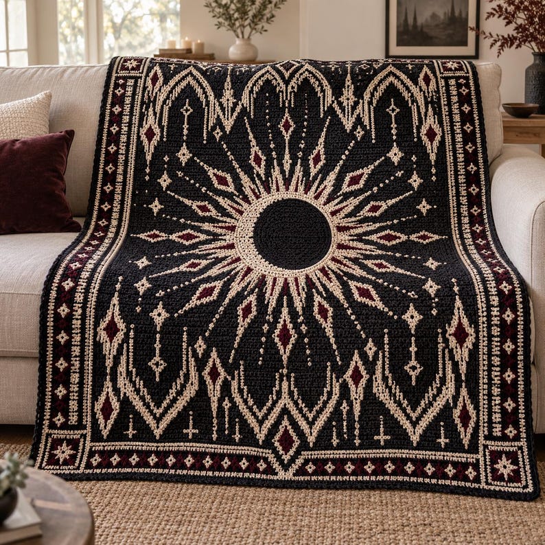 Crochet Dramatic Blanket Pattern PDF | Bold Textured Afghan | Statement ...
