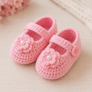 Pink Crochet Baby Booties Pattern | Beginners Friendly | Baby Shoes Pattern | Newborn-3 Months | Girl Slippers Pattern PDF