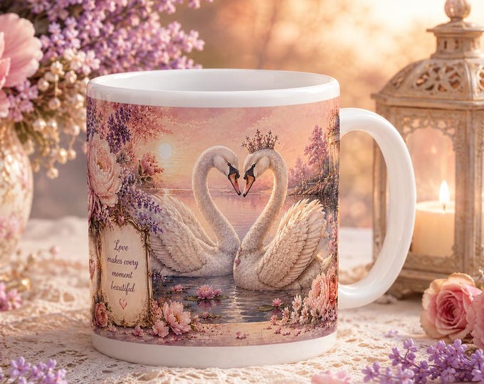Romantic Swan Love Mug – Wedding & Anniversary Gift