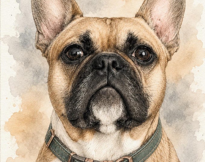 Custom Pet Portrait from Photo, Personalized Watercolor and Pencil Dog Cat Illustration, Unique Pet Memorial Gift, Custom Costume Poster