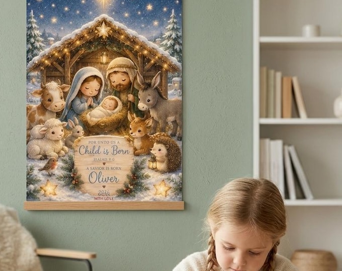 Personalised Christmas Nursery Art Print Unframed