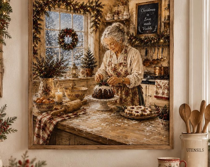 Grandma’s Christmas Kitchen | Nostalgic Christmas Wall Art