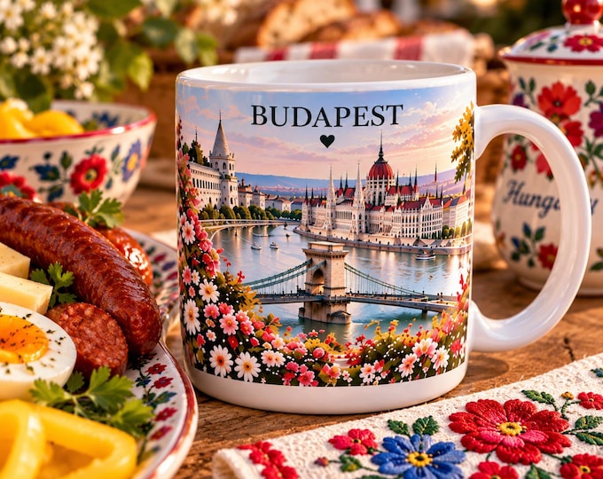 Budapest Panoramic Mug – Danube & Parliament Travel Art