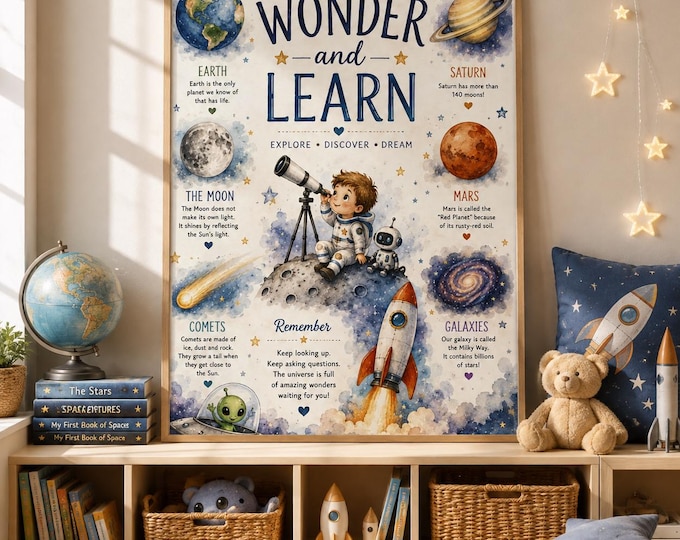 Wonder & Learn Space Educational Wall Art