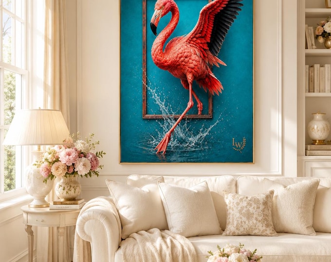 Laura Prime 3D Flamingo No. 01 – Premium Semi-Glossy Wall Art Print