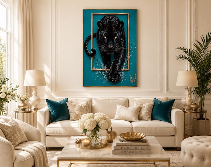 3D Black Panther Wall Art Print with Semi-Gloss Finish