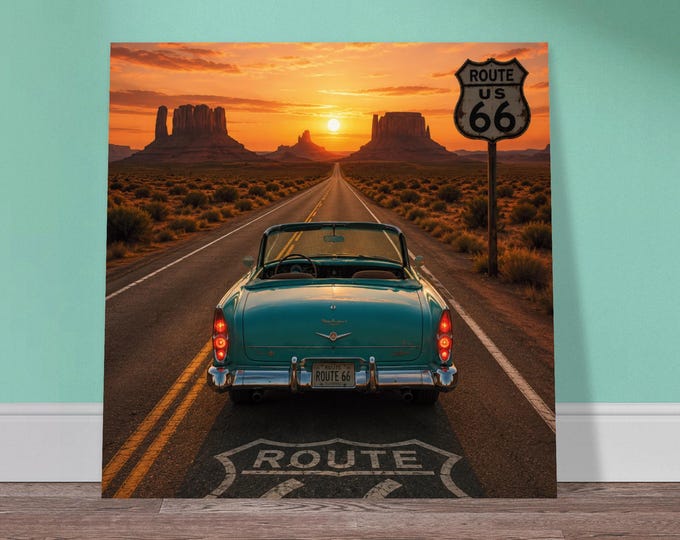 Route 66 Wall Art | Vintage American Road Trip Print