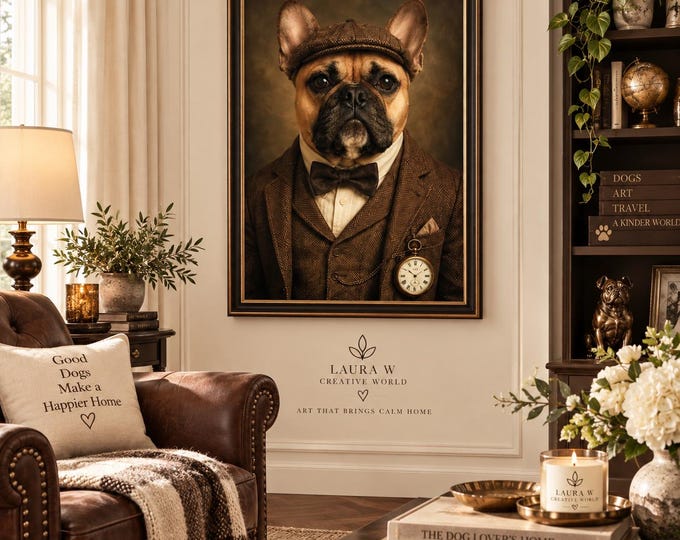 Personalised French Bulldog Gentleman Portrait