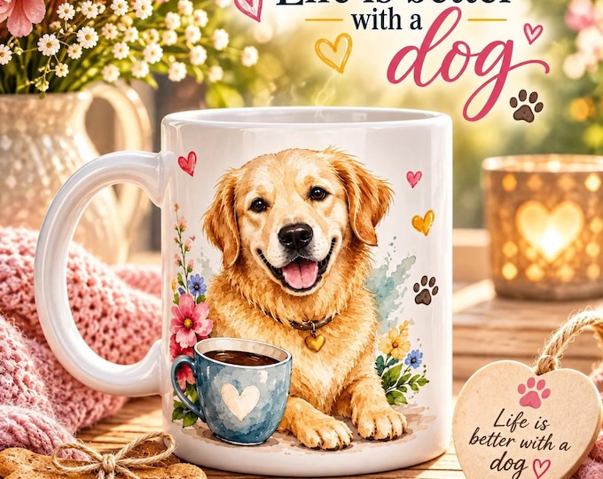 Ceramic Dog Lover Mug with Heartwarming Quote