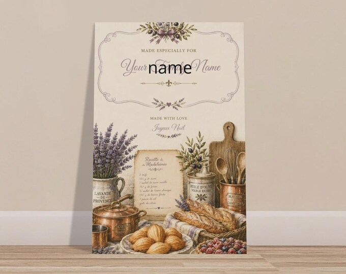 Vintage French Kitchen Recipe Wall Art