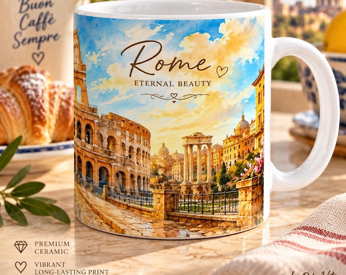 Rome Colosseum Mug, Italian Travel Gift, 11 oz