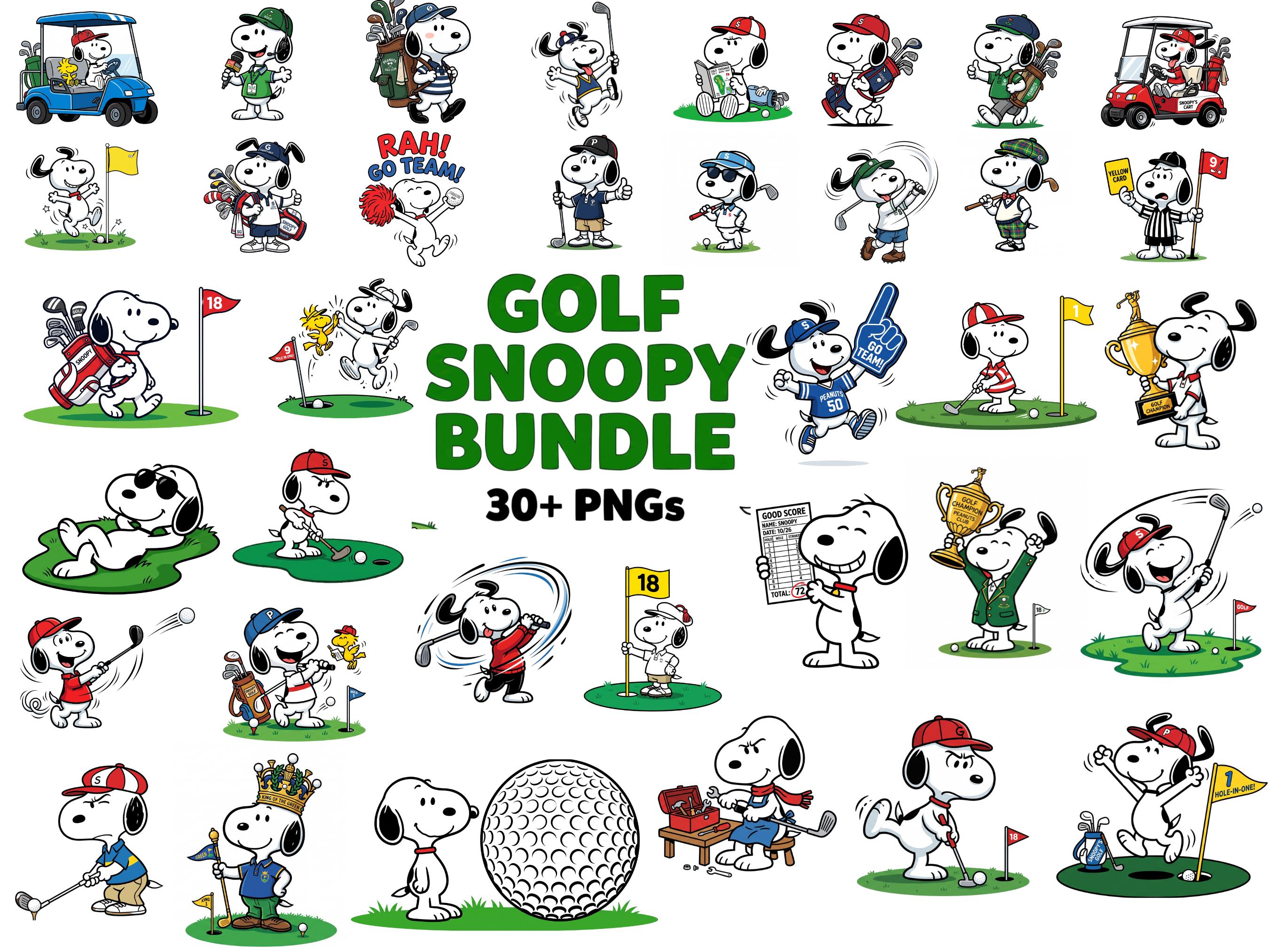 Snoopy Playing Golf - Etsy