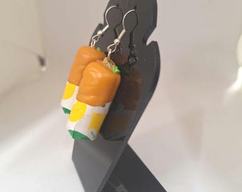 Pendientes reciclados de plata 925 hechos a mano de la marca Subway mini