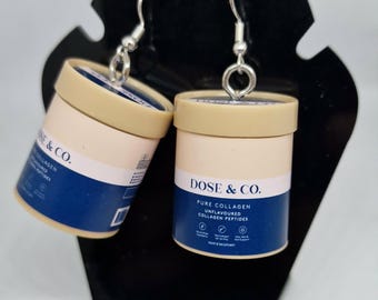 Pendientes reciclados de plata 925 hechos a mano de la marca Dose & Co mini.