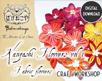 Comment faire des fleurs Kanzashi à partir de tissu.  Tutoriel de création, téléchargement numérique.