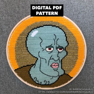 Spongebob Squarepants Handsome Squidward Cross Stitch Pattern Etsy Australia