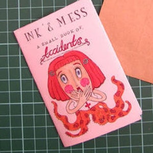 A Small Book of Accidents - indie zine, chapbook, folded zine, pen and ink, cute, creepy, macabre, love, hate,