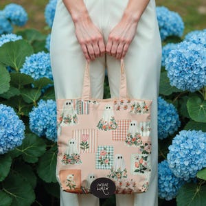A peachy vintage repeat pattern full of painted style fabric swatches and meadow floral ghosts that is perfect for adding a touch of magic to your autumn projects.

Created in the Indie Wren Studio and turned into a seamless pattern ready to drop straight into fabric, packaging, prints, or personal keepsakes.