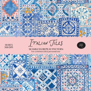 Nahtloses Patchworkmuster mit italienischen Fliesen | Mediterranes Quilt-Muster mit sich wiederholendem Druckmotiv | Für Stoffe, Verpackungen, Digitalpapier