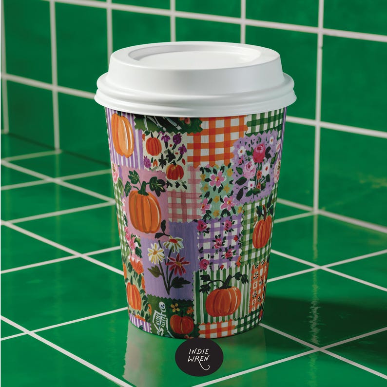 A spooky-cute repeat pattern full of painted style fabric swatches in a patchwork quilted pattern, that is perfect for adding a touch of magic to your autumn projects.

Created in the Indie Wren Studio and turned into a seamless pattern ready to drop straight into fabric, packaging, prints, or personal keepsakes.