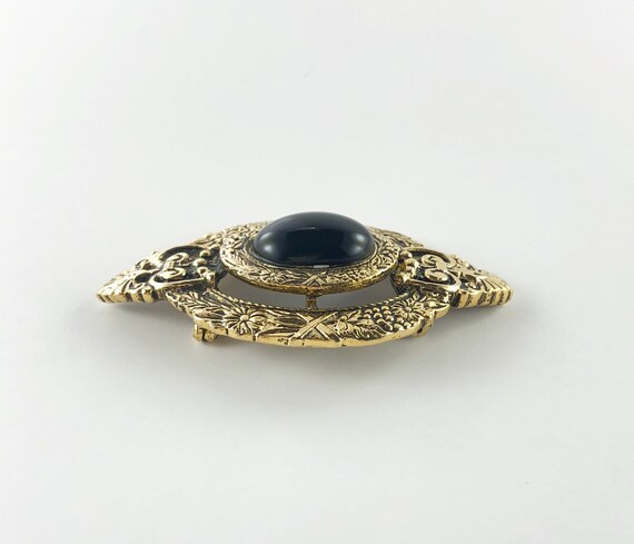 Victorian Reproduction Oval with Black Cabochon F… - image 3