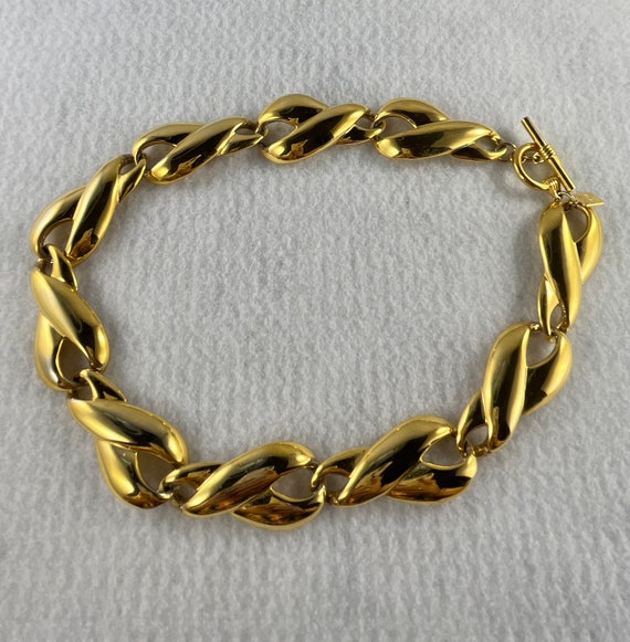 Vintage Gold Tone Linked Chunky Necklace By Anne … - image 2