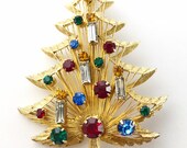 Vintage Brooks Crystal quot Harp quot Christmas Tree by Brooks