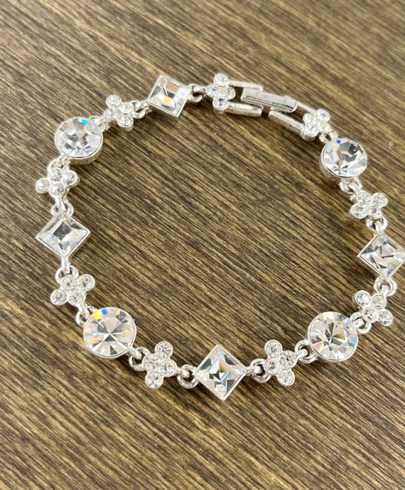 Sparkly Clear Crystal Rhinestones Bracelet by Napi