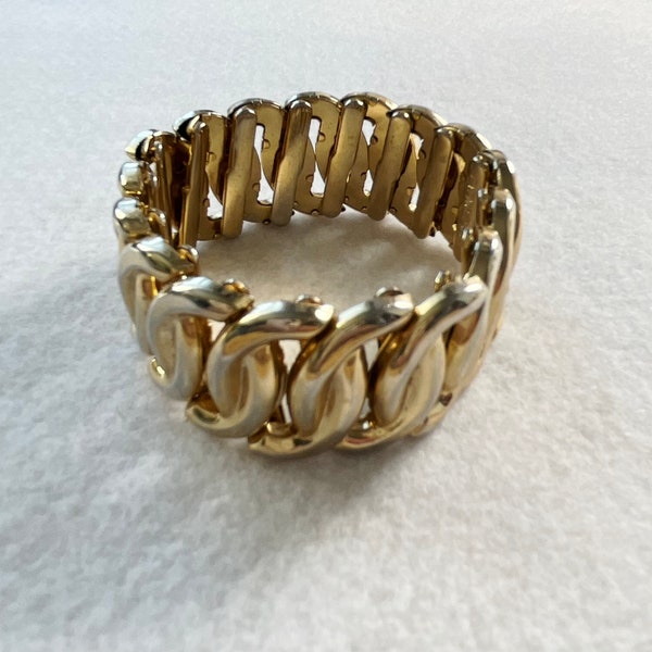 Retractable Gold Tone Link Style Bracelet by Monet