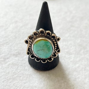 Southwestern Silver and Turquoise Ring image 1