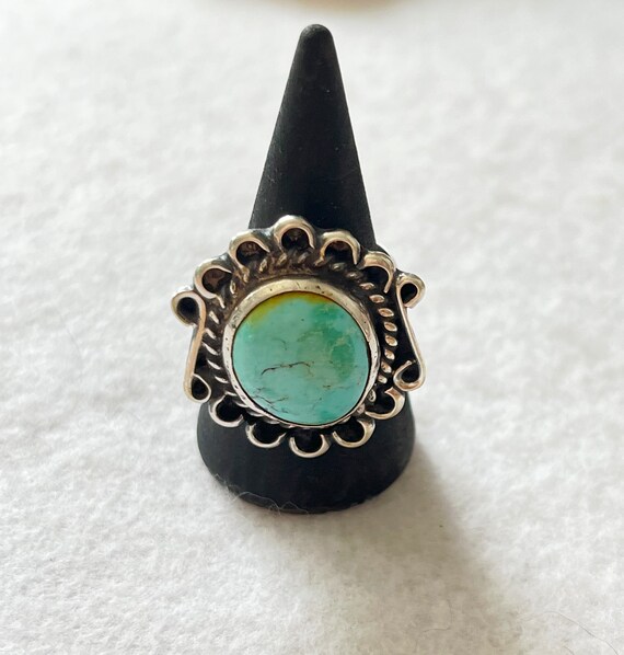 Southwestern Silver and Turquoise Ring - image 1