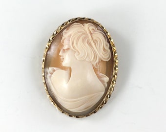 Vintage Shell Cameo 1/20th 12k Gold Filled Brooch