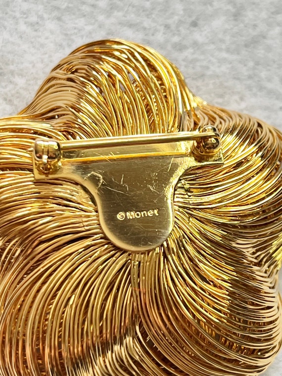 Statement Wired Flower with Clear Rhinestones Cen… - image 5