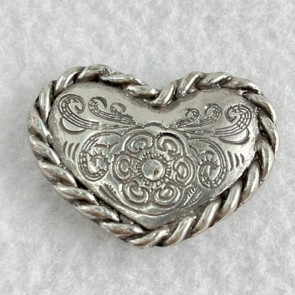 Silver Tone Heart Concho for Your Belt