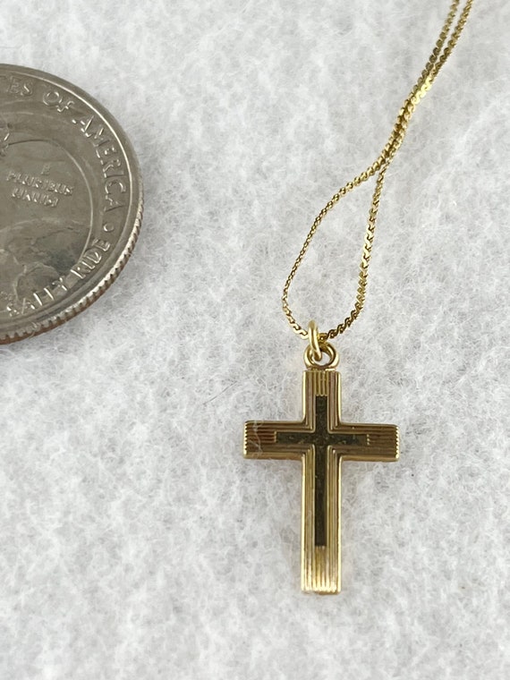 Vintage Dainty Gold Filled Cross with Gold Filled 
