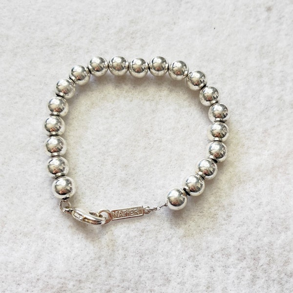Silver Tone Beaded on Chain Bracelet by Napier