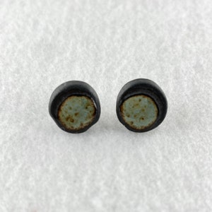 Ceramic Post Earrings With Glazed Detail