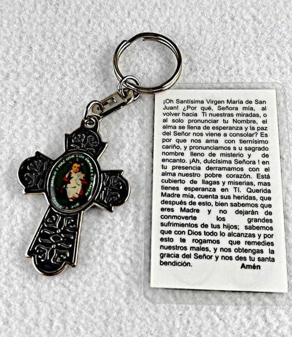 Santisima Virgin Maria Reversible Keychain with Pr