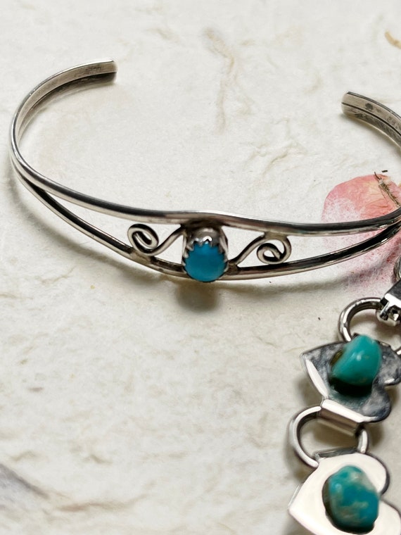 Children’s Silver Bracelet with Turquoise And Link