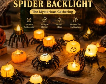 Dekoracja świetlna LED na Halloween, upiorna lampa pająka, dekoracja na imprezę w stylu nawiedzonym, gotycki akcent w domu