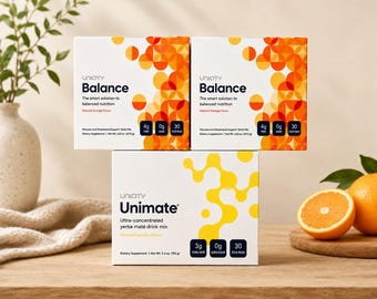 Pack de 3 balances Unicity et Unimate | 2 boîtes Balance + 1 boîte Unimate | Préparation pour boisson à saveur naturelle d'orange et de citron