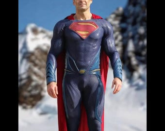 Disfraz de Superman para adulto, traje de cosplay, traje de superhéroe Clark Kent, disfraz de capa para Halloween de la Comic Con.