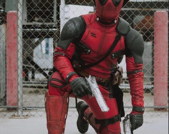 Disfraz de Deadpool para adulto, traje de superhéroe completo, atuendo para Comic Con, disfraz de Halloween.