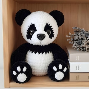 Padrão de crochê de panda em PDF, panda de pelúcia amigurumi, brinquedo de crochê de urso fofo, padrão fácil para iniciantes, download digital imagem 4