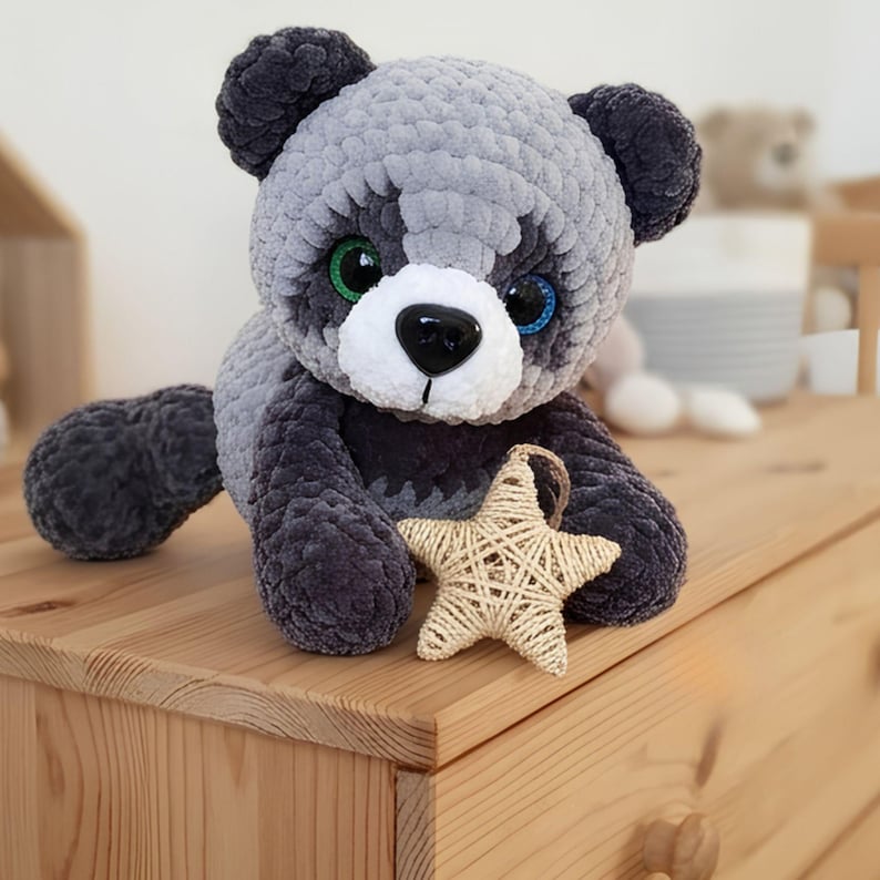 Padrão de crochê de panda em PDF, panda de pelúcia amigurumi, brinquedo de crochê de urso fofo, padrão fácil para iniciantes, download digital imagem 8