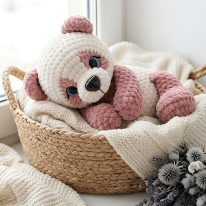 Padrão de crochê de panda em PDF, panda de pelúcia amigurumi, brinquedo de crochê de urso fofo, padrão fácil para iniciantes, download digital imagem 7