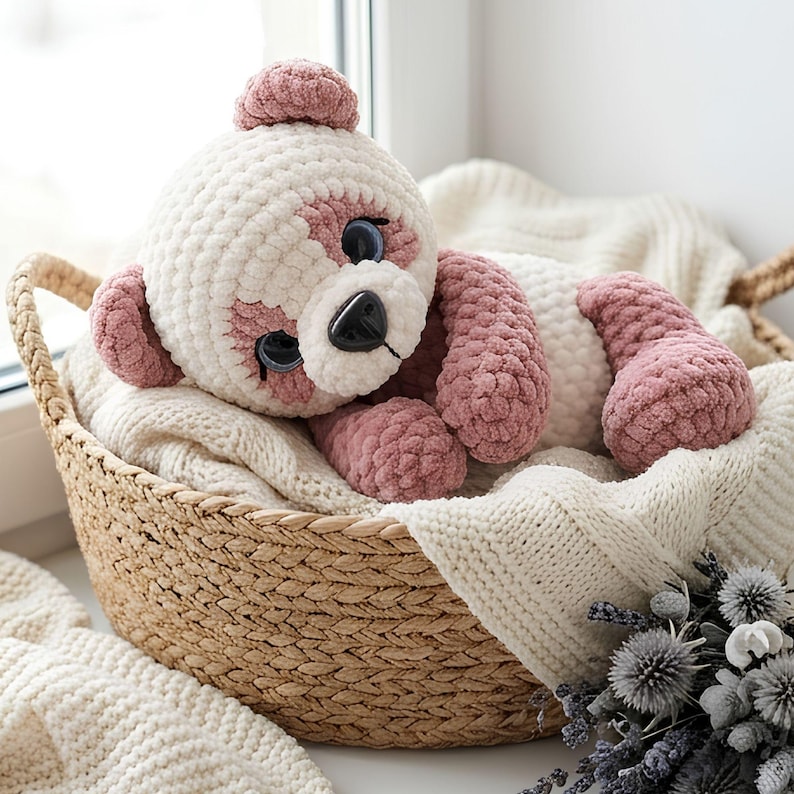 Padrão de crochê de panda em PDF, panda de pelúcia amigurumi, brinquedo de crochê de urso fofo, padrão fácil para iniciantes, download digital imagem 7