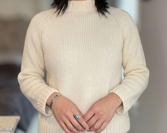 Breipatroon voor een trui, van boven naar beneden gebreid (raglanpullover) (PDF-download)